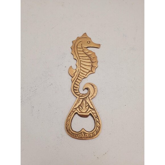 Other - Seahorse bottle opener cap opener brass bottle opener metal figure mid century